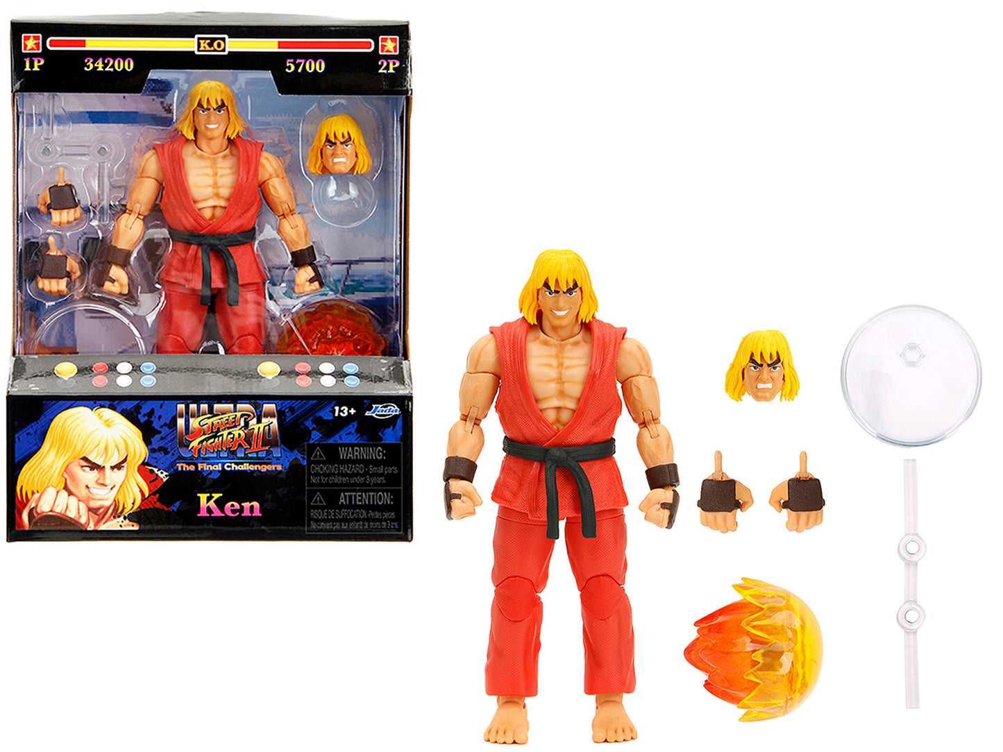 Ken 6" Moveable Figure with Accessories and Alternate Head Hands "Ultra Street Fighter II: The Final Challengers" (2017) Video Game Model by Jada <h2>Ken Jada</h2> <p>High-quality diecast car perfect