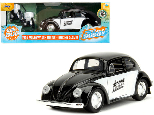 1959 Volkswagen Beetle "Punch Buggy" Black and White Boxing Gloves Accessory Series 1/32 Diecast Model Car by Jada <h2>1959 Jada</h2> <p>High-quality perfect for collectors enthusiasts. Features detai