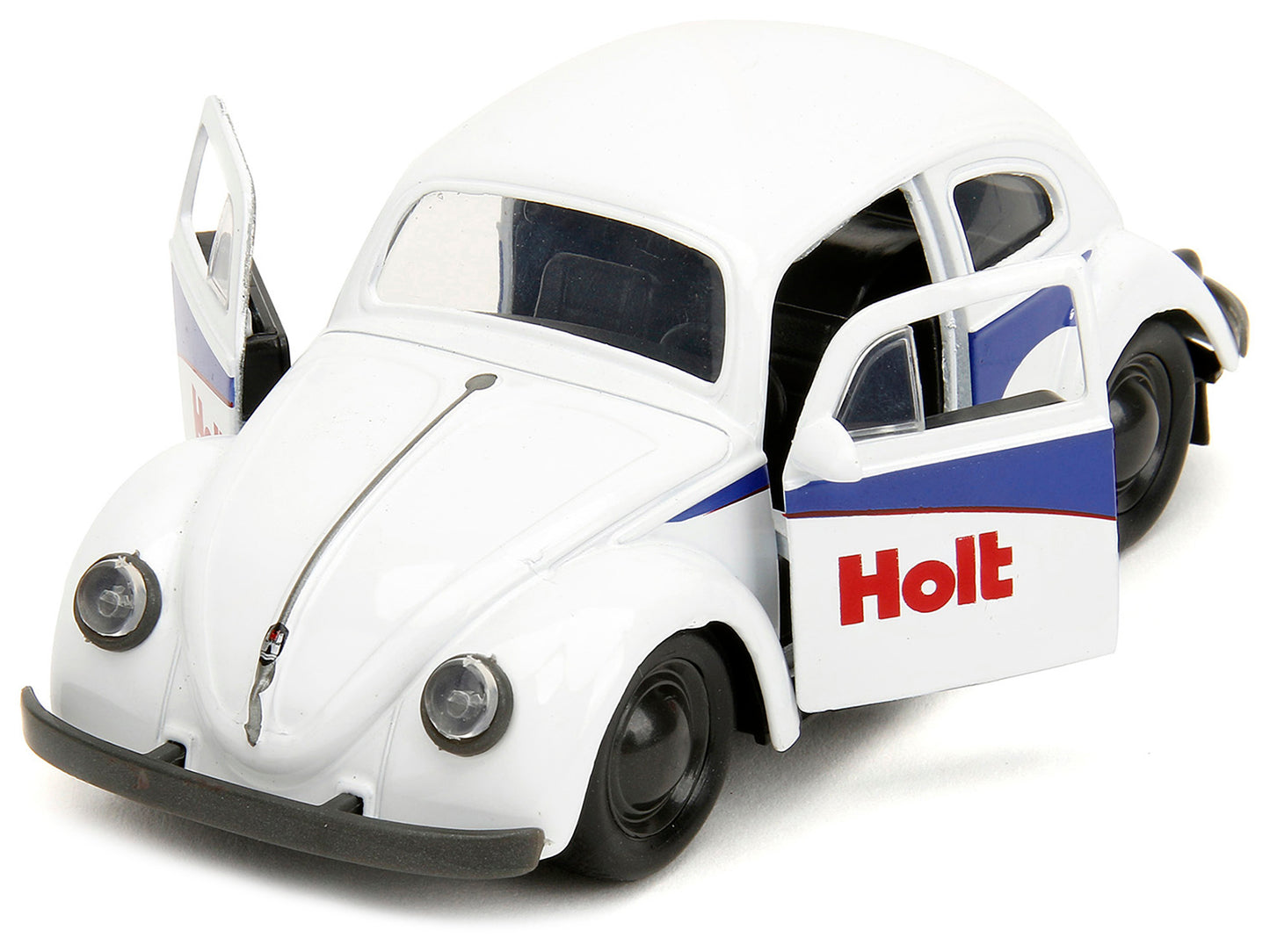 1959 Volkswagen Beetle "Holt" White with Blue Graphics and Boxing Gloves Accessory "Punch Buggy" Series 1/32 Diecast Model Car by Jada <h2>1959 Jada</h2> <p>High-quality perfect for collectors enthusi