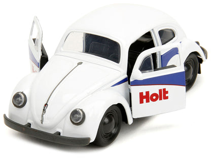 1959 Volkswagen Beetle "Holt" White with Blue Graphics and Boxing Gloves Accessory "Punch Buggy" Series 1/32 Diecast Model Car by Jada <h2>1959 Jada</h2> <p>High-quality perfect for collectors enthusi