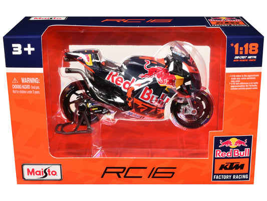 KTM RC16 Motorcycle #33 Brad Binder MotoGP "Red Bull KTM Factory Racing" 1/18 T&y Diecast Model by Maisto
