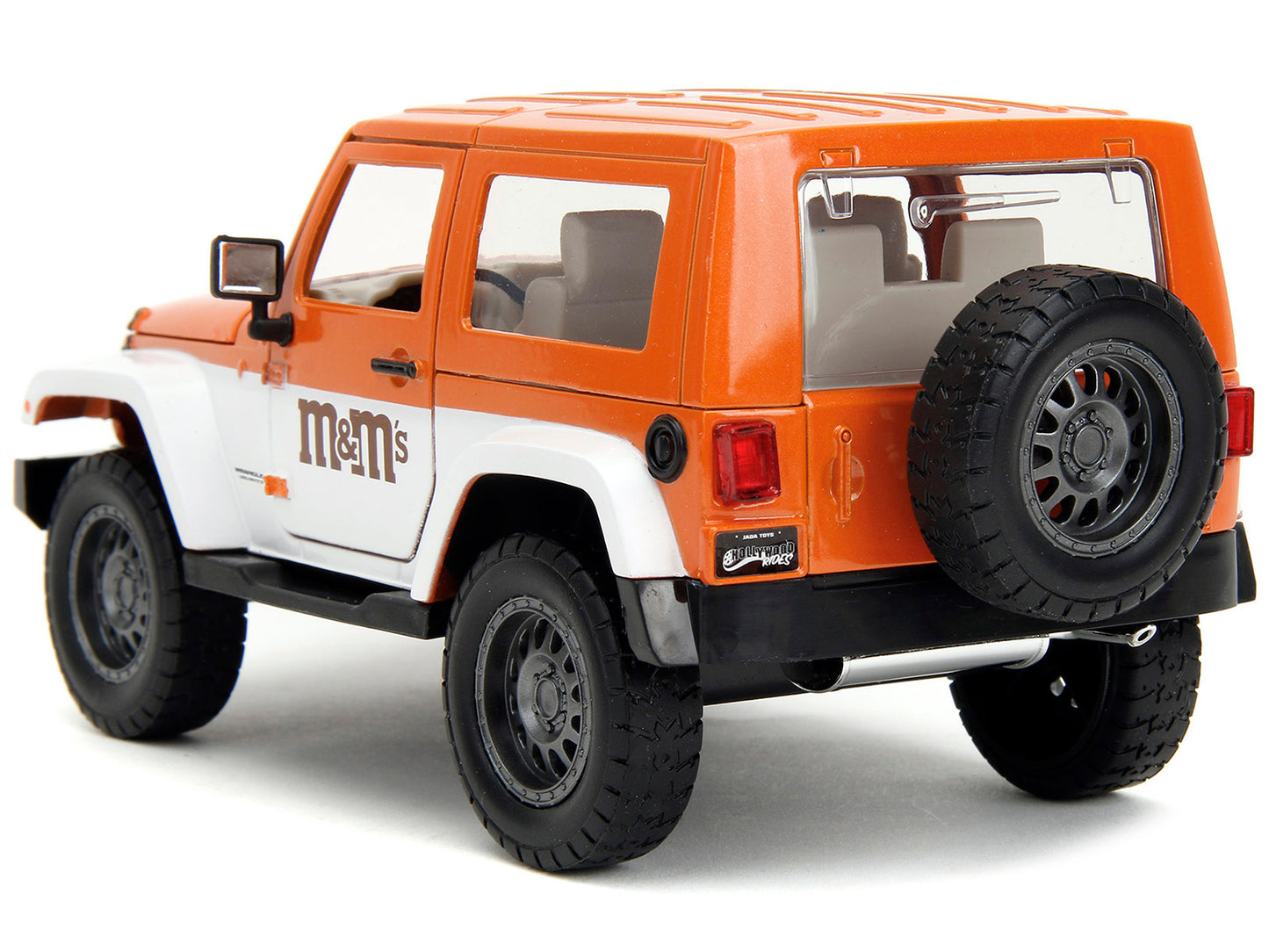 2007 Jeep Wrangler Orange Metallic and White M&M Diecast Figure "M&M's" "Hollywood Rides" Series 1/24 Model Car by Jada <h2>2007 Jada</h2> <p>High-quality perfect for collectors enthusiasts. Features