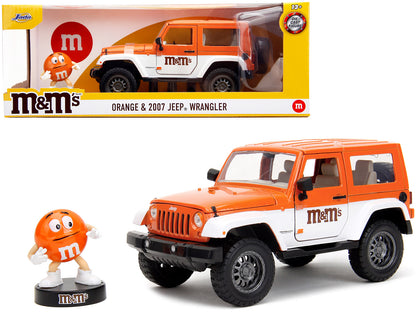 2007 Jeep Wrangler Orange Metallic and White M&M Diecast Figure "M&M's" "Hollywood Rides" Series 1/24 Model Car by Jada <h2>2007 Jada</h2> <p>High-quality perfect for collectors enthusiasts. Features