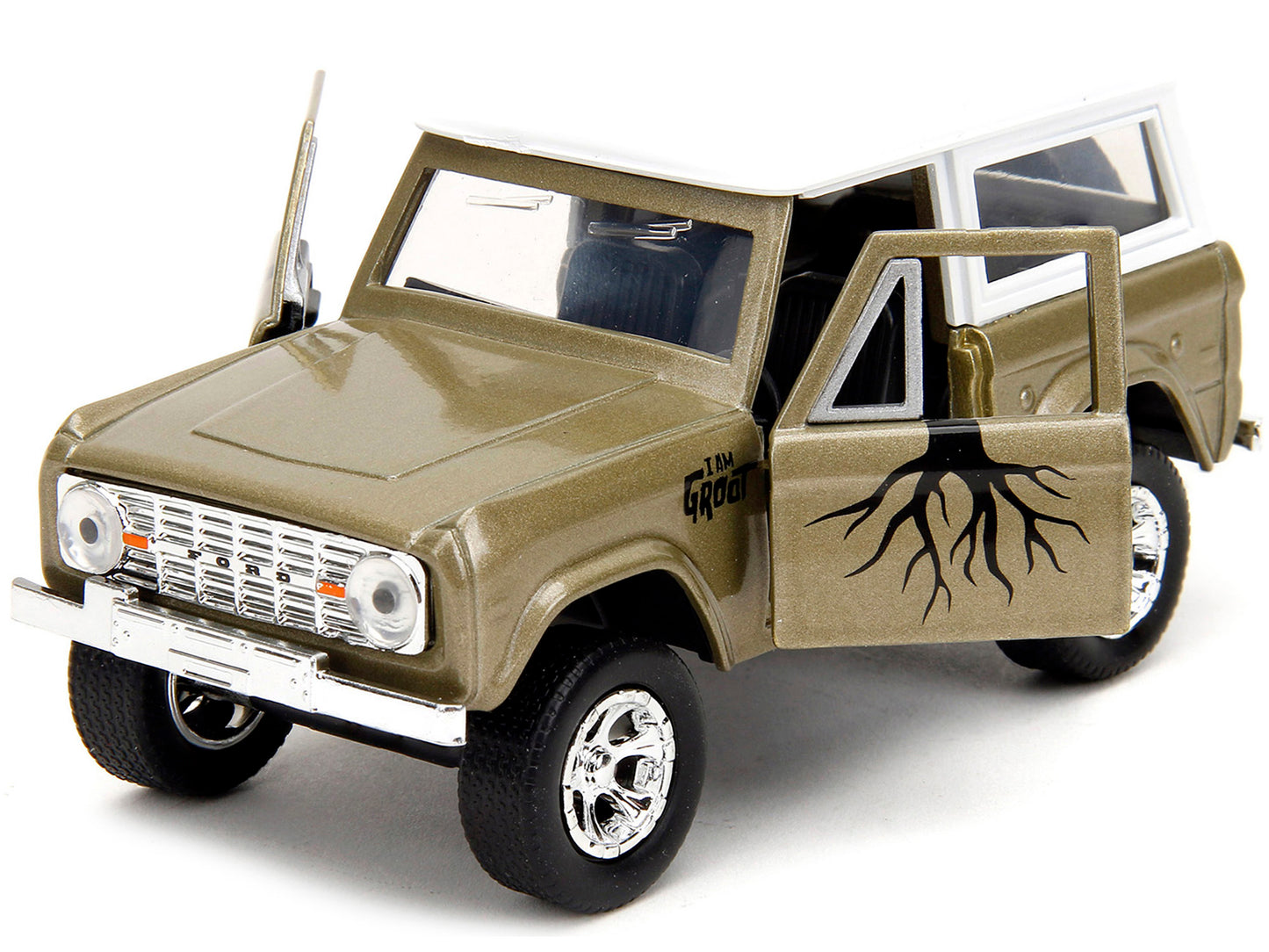 1973 Ford Bronco Gold Metallic with White Top and Groot Diecast Figure "Guardians of the Galaxy" "Marvel" Series 1/32 Model Car by Jada <h2>1973 Jada</h2> <p>High-quality perfect for collectors enthus