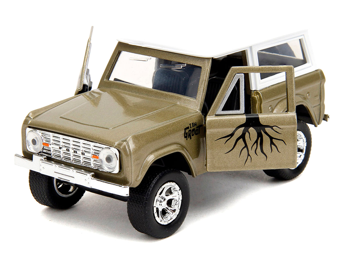 1973 Ford Bronco Gold Metallic White Top 1/32 Diecast Model Car - Jada
