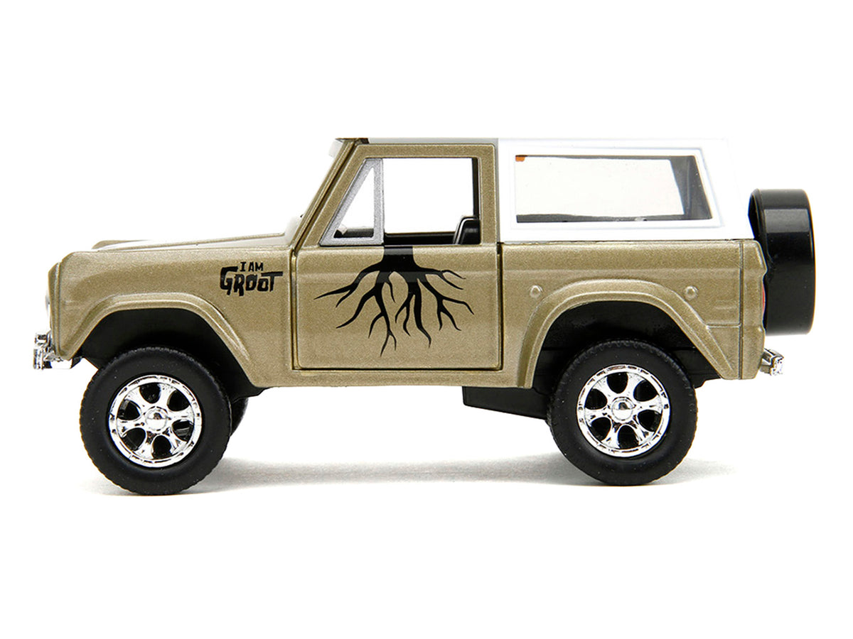 1973 Ford Bronco Gold Metallic White Top 1/32 Diecast Model Car - Jada