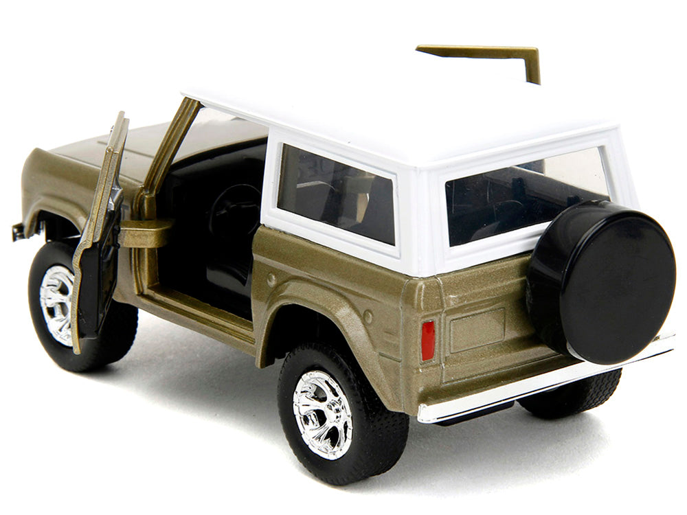 1973 Ford Bronco Gold Metallic White Top 1/32 Diecast Model Car - Jada