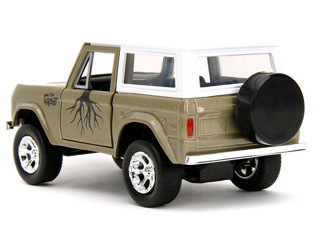 1973 Ford Bronco Gold Metallic White Top 1/32 Diecast Model Car - Jada