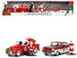 1941 Ford Pickup Truck Red and White "Santa's Workshop" 1957 Chevrolet Bel Air Metallic "Express 25" with Mr. Mrs. Santa Claus Diecast Figures "Holiday Rides" Series 1/32 Model Cars by Jada Car Collec