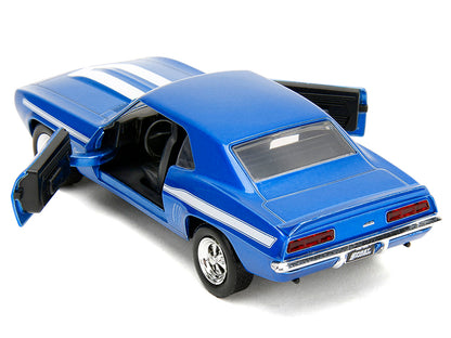 1969 Chevrolet Camaro Blue Metallic with White Stripes "2 Fast 2 Furious" (2003) Movie "Fast & Series 1/32 Diecast Model Car by Jada <h2>1969 Jada</h2> <p>High-quality perfect for collectors and enthu