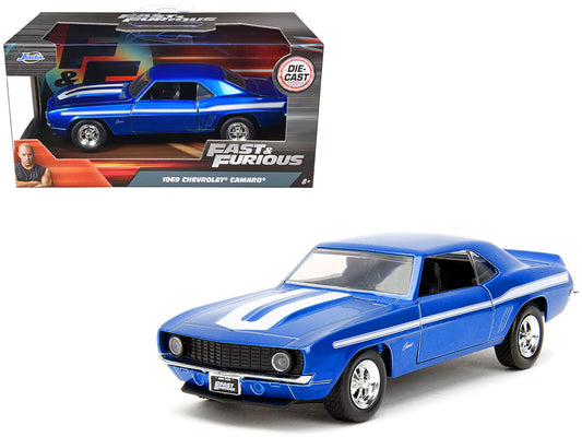 1969 Chevrolet Camaro Blue Metallic with White Stripes "2 Fast 2 Furious" (2003) Movie "Fast & Series 1/32 Diecast Model Car by Jada <h2>1969 Jada</h2> <p>High-quality perfect for collectors and enthu
