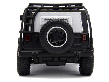Tej's Jeep Wrangler Custom Silver Metallic with Black Top and Roof Rack "Furious 7" (2015) Movie "25 Years of Fast & Furious" Series 1/32 T&y Diecast Model Car by Jada