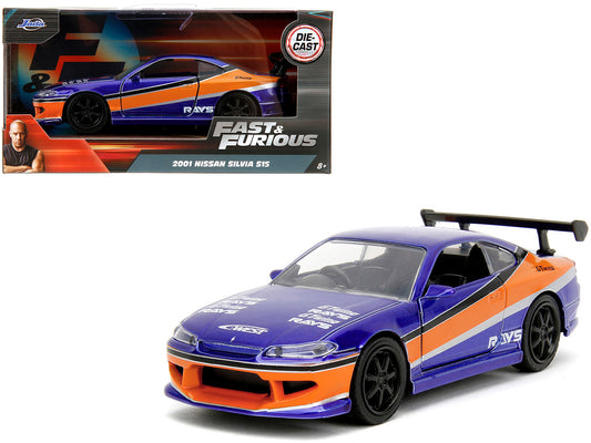 2001 Nissan Silvia S15 RHD (Right Hand Drive) Blue Metallic with Graphics "The Fast and the Furious: Tokyo Drift" (2006) Movie "Fast & Furious" Series 1/32 Diecast Car Model by Jada <h2>2001 Jada</h2>