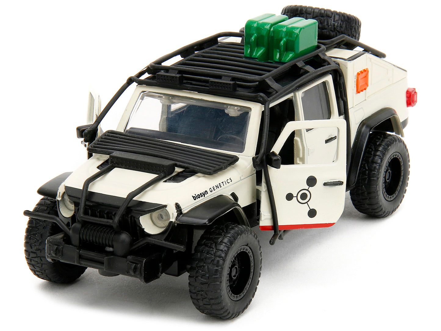 Jeep Gladiator Pickup Truck with Equipment Shell Beige Graphics "Biosyn Genetics" "Jurassic World Dominion" (2022) Movie "Hollywood Rides" Series 1/32 Diecast Model Car by Jada <h2>Jeep Jada</h2> <p>H