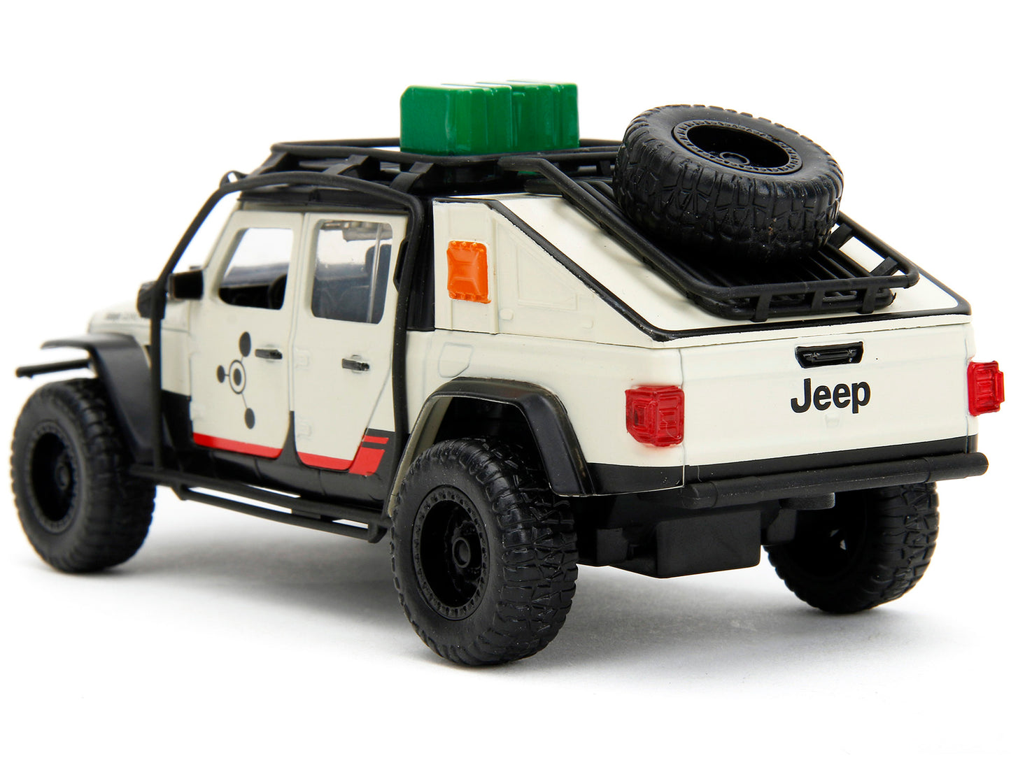 Jeep Gladiator Pickup Truck with Equipment Shell Beige Graphics "Biosyn Genetics" "Jurassic World Dominion" (2022) Movie "Hollywood Rides" Series 1/32 Diecast Model Car by Jada <h2>Jeep Jada</h2> <p>H