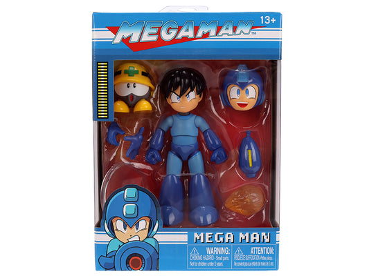 Mega Man 4.5" Moveable Figure (Deluxe Version) with Accessories and Alternate Head and Hands "Mega Man" (1987) Video Game Model by Jada T&y