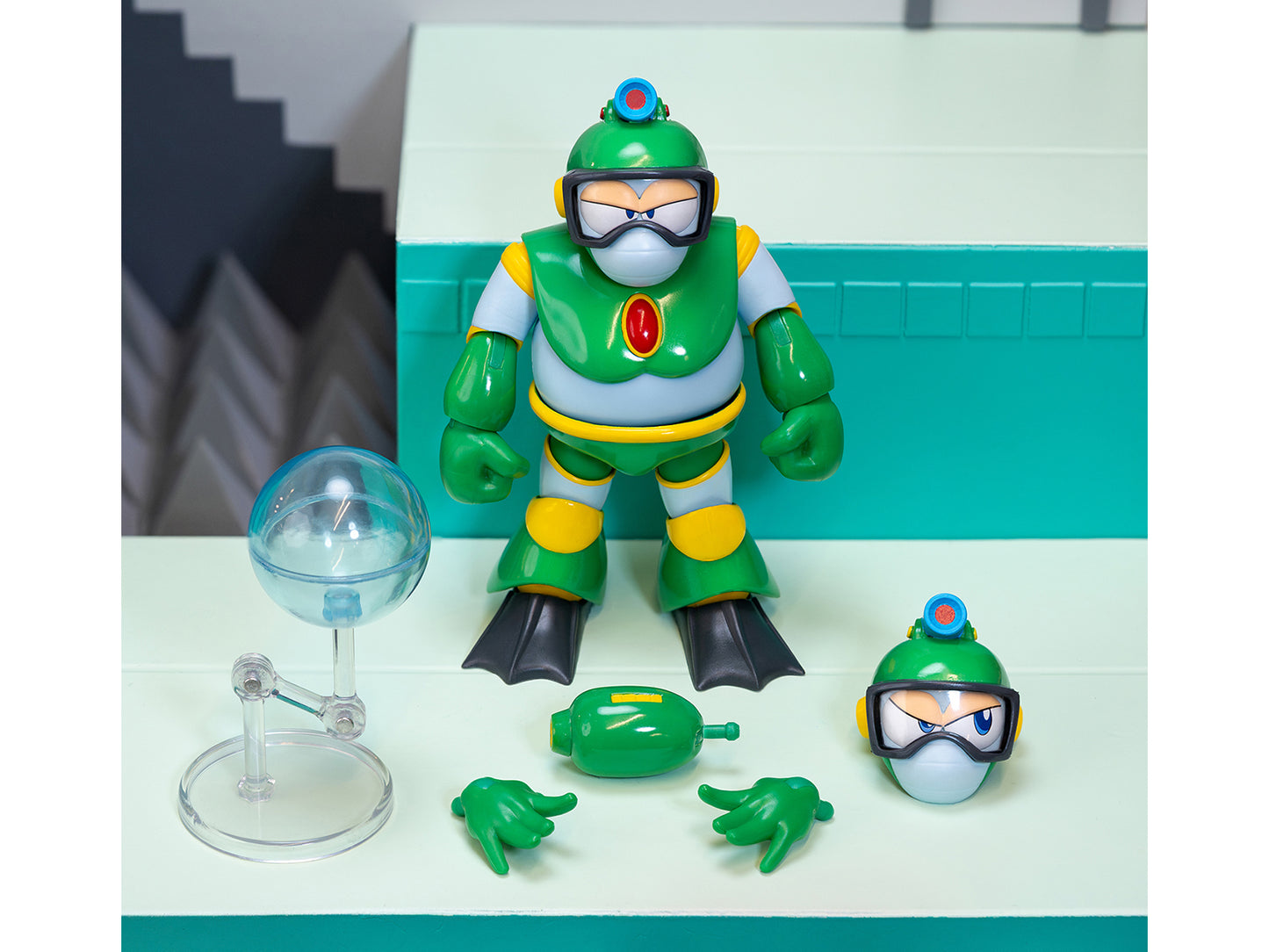 Bubble Man 5" Moveable Figure (Deluxe Version) with Accessories and Alternate Head Hands "Mega Man" (1987) Video Game Model by Jada <h2>Bubble Jada</h2> <p>High-quality diecast car perfect for collect