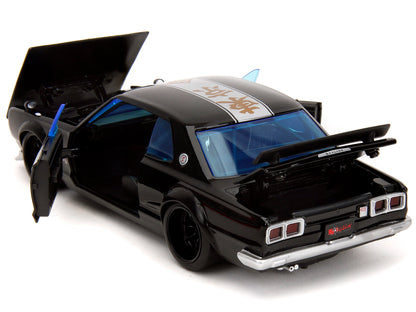 1971 Nissan Skyline GT-R RHD (Right Hand Drive) Black with Silver Stripe and Mikey Diecast Figure "Tokyo Revengers" (2021) TV Series "Anime Hollywood Rides" 1/24 Model Car by Jada <h2>1971 Jada</h2> <