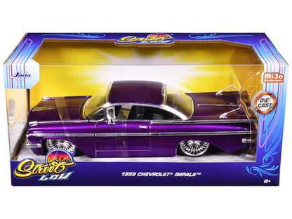 1959 Chevrolet Impala Lowrider Candy Purple with DUB Wire Wheels "Street Low" Series 1/24 Diecast Model Car by Jada <h2>1959 Jada</h2> <p>High-quality perfect for collectors and enthusiasts. Features