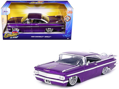 1959 Chevrolet Impala Lowrider Candy Purple with DUB Wire Wheels "Street Low" Series 1/24 Diecast Model Car by Jada <h2>1959 Jada</h2> <p>High-quality perfect for collectors and enthusiasts. Features