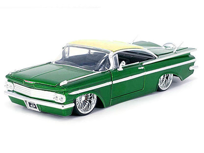 1959 Chevrolet Impala Lowrider Green Metallic with Cream Top and DUB Wire Wheels "Street Low" Series 1/24 Diecast Model Car by Jada <h2>1959 Jada</h2> <p>High-quality perfect for collectors enthusiast