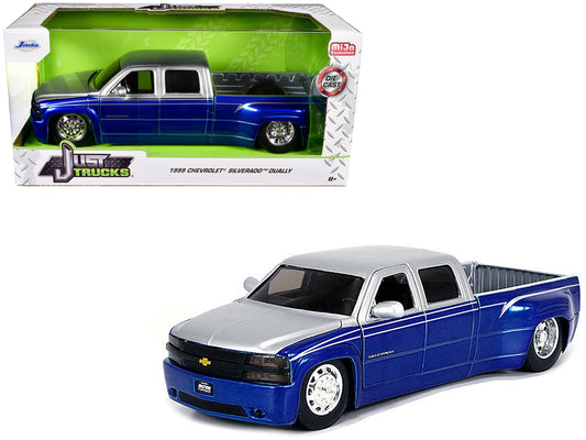 1999 Chevrolet Silverado Dually Pickup Truck Blue Metallic and Silver with Stock Wheels "Just Trucks" Series 1/24 Diecast Model Car by Jada <h2>1999 Jada</h2> <p>High-quality perfect for collectors en