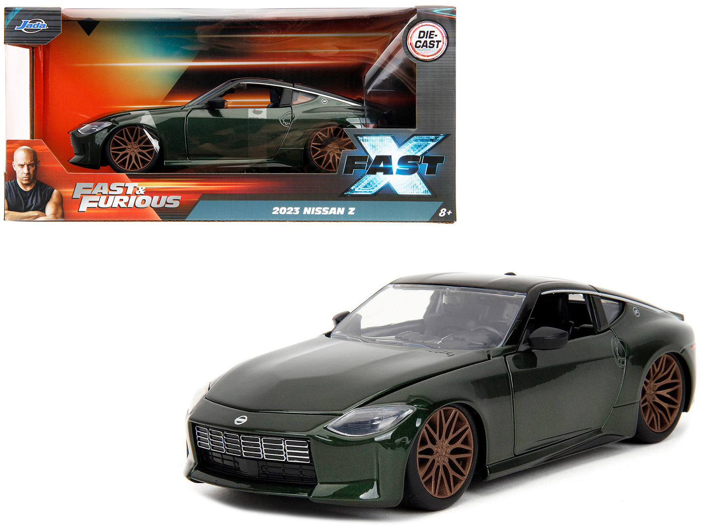 2023 Nissan Z Dark Green Metallic with Black Top "Fast X" (2023) Movie & Furious" Series 1/24 Diecast Model Car by Jada <h2>2023 Jada</h2> <p>High-quality perfect for collectors and enthusiasts. Featu