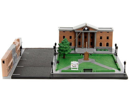 Hill Valley Courthouse Diorama with Black Pickup Truck and Delorean "Back to the Future" (1985) Movie "Nano Scene" Series Model by Jada <h2>Hill Jada</h2> <p>High-quality diecast car perfect for colle