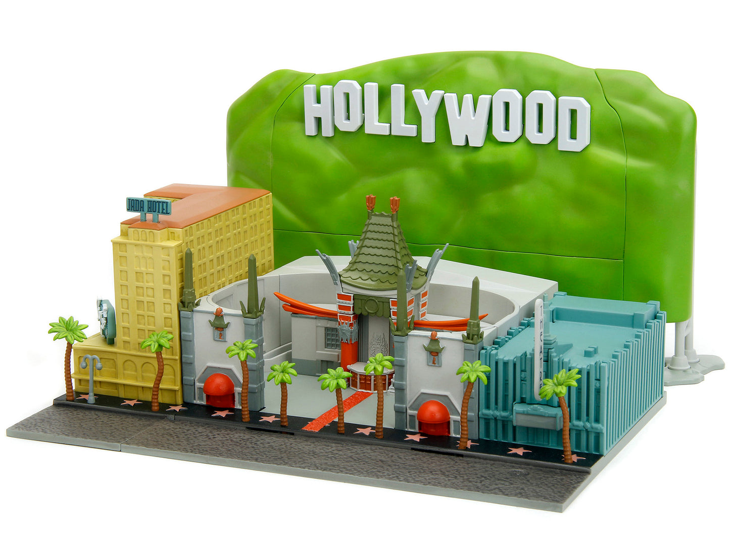 "Hollywood 100" Walk of Fame Diorama with Pink Convertible and Double-Decker Bus "Nano Scene" Series model by Jada <h2>"Hollywood Jada</h2> <p>High-quality diecast car perfect for collectors enthusias