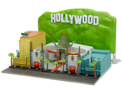 "Hollywood 100" Walk of Fame Diorama with Pink Convertible and Double-Decker Bus "Nano Scene" Series model by Jada <h2>"Hollywood Jada</h2> <p>High-quality diecast car perfect for collectors enthusias