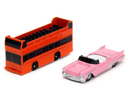 "Hollywood 100" Walk of Fame Diorama with Pink Convertible and Double-Decker Bus "Nano Scene" Series model by Jada <h2>"Hollywood Jada</h2> <p>High-quality diecast car perfect for collectors enthusias