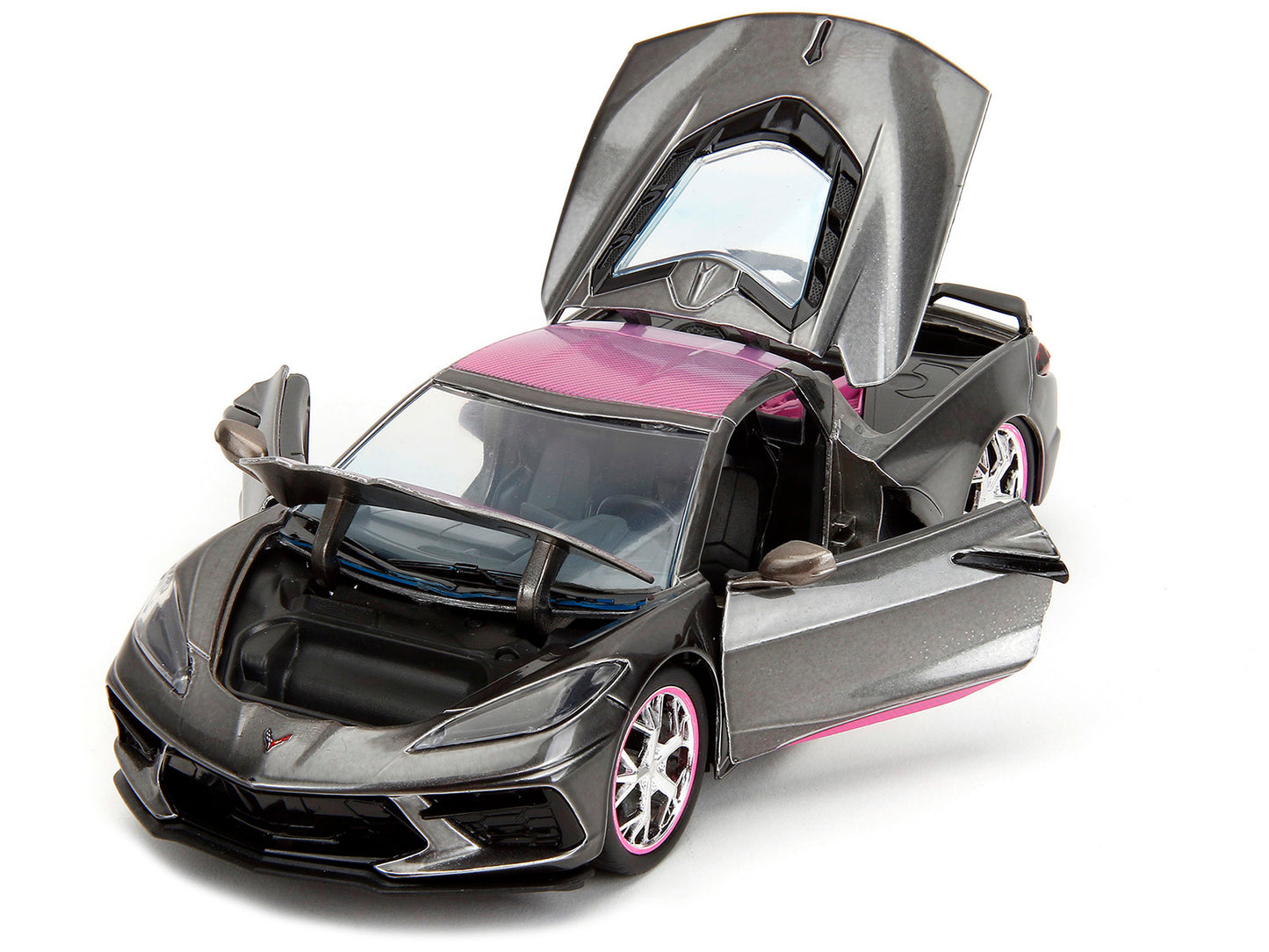 2020 Chevrolet Corvette Stingray Gray Metallic with Pink Carbon Hood and Top "Pink Slips" Series 1/24 Diecast Model Car by Jada <h2>2020 Jada</h2> <p>High-quality perfect for collectors enthusiasts. F