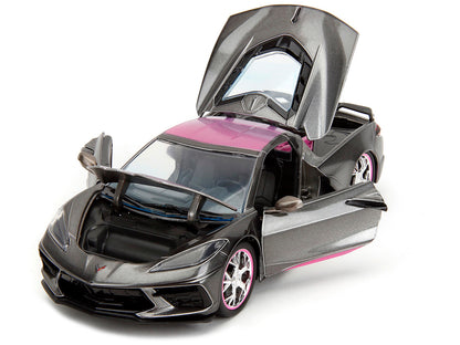 2020 Chevrolet Corvette Stingray Gray Metallic with Pink Carbon Hood and Top "Pink Slips" Series 1/24 Diecast Model Car by Jada <h2>2020 Jada</h2> <p>High-quality perfect for collectors enthusiasts. F