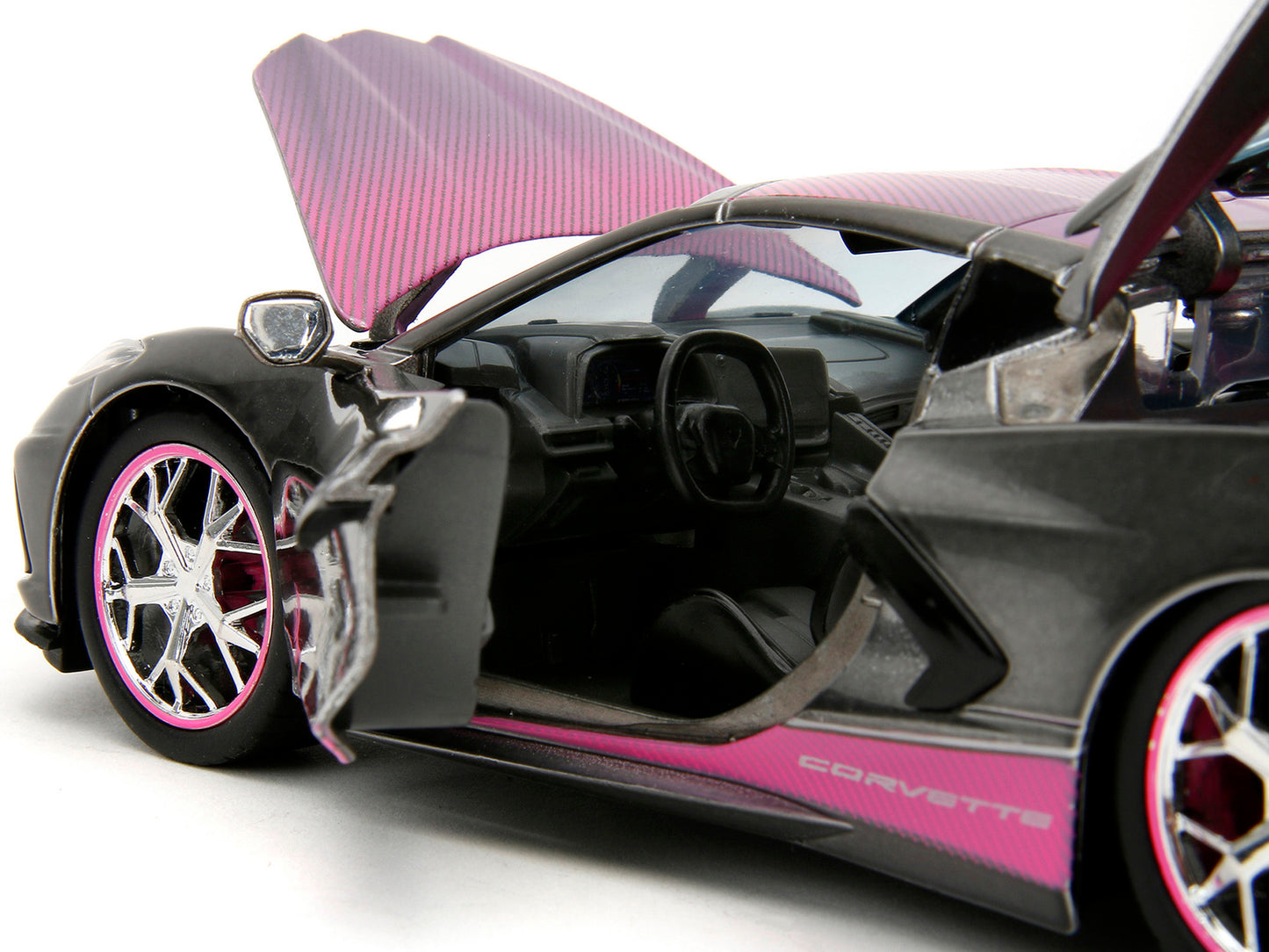 2020 Chevrolet Corvette Stingray Gray Metallic with Pink Carbon Hood and Top "Pink Slips" Series 1/24 Diecast Model Car by Jada <h2>2020 Jada</h2> <p>High-quality perfect for collectors enthusiasts. F