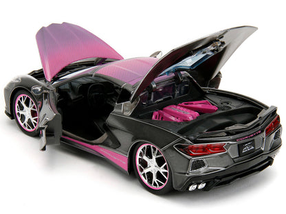 2020 Chevrolet Corvette Stingray Gray Metallic with Pink Carbon Hood and Top "Pink Slips" Series 1/24 Diecast Model Car by Jada <h2>2020 Jada</h2> <p>High-quality perfect for collectors enthusiasts. F