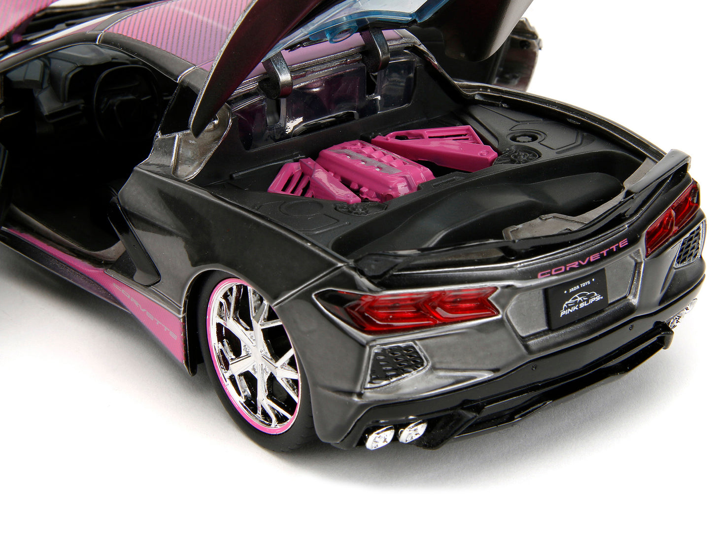 2020 Chevrolet Corvette Stingray Gray Metallic with Pink Carbon Hood and Top "Pink Slips" Series 1/24 Diecast Model Car by Jada <h2>2020 Jada</h2> <p>High-quality perfect for collectors enthusiasts. F