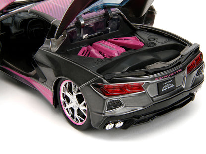 2020 Chevrolet Corvette Stingray Gray Metallic with Pink Carbon Hood and Top "Pink Slips" Series 1/24 Diecast Model Car by Jada <h2>2020 Jada</h2> <p>High-quality perfect for collectors enthusiasts. F