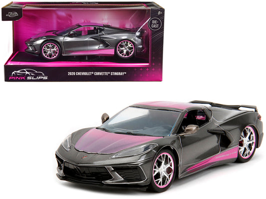 2020 Chevrolet Corvette Stingray Gray Metallic with Pink Carbon Hood and Top "Pink Slips" Series 1/24 Diecast Model Car by Jada <h2>2020 Jada</h2> <p>High-quality perfect for collectors enthusiasts. F