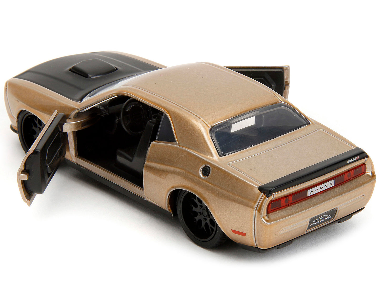 2012 Dodge Challenger SRT8 Gold Metallic with Black Hood "Pink Slips" Series 1/32 Diecast Model Car by Jada <h2>2012 Jada</h2> <p>High-quality perfect for collectors and enthusiasts. Features detailed