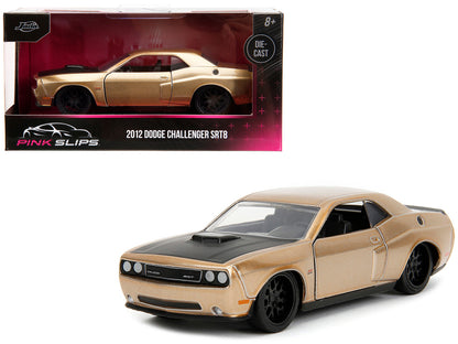 2012 Dodge Challenger SRT8 Gold Metallic with Black Hood "Pink Slips" Series 1/32 Diecast Model Car by Jada <h2>2012 Jada</h2> <p>High-quality perfect for collectors and enthusiasts. Features detailed