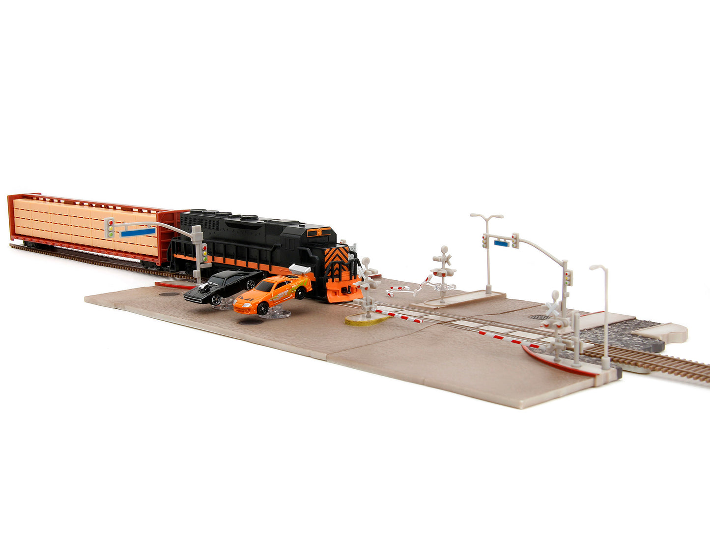 "Fast & Furious" Final Race Diorama with Toyota Supra Orange and Dodge Charger Black "Nano Scene" Series model by Jada <h2>"Fast Jada</h2> <p>High-quality diecast car perfect for collectors enthusiast
