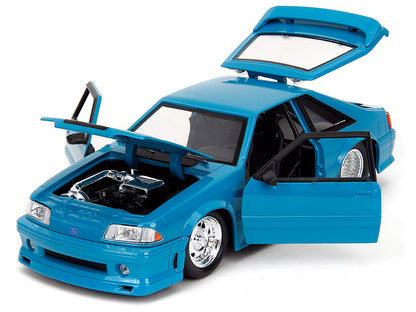 1989 Ford Mustang GT Blue with Black Hood Stripes "Fast & Furious" Series 1/24 Diecast Model Car by Jada <h2>1989 Jada</h2> <p>High-quality perfect for collectors and enthusiasts. Features detailed in