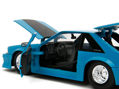 1989 Ford Mustang GT Blue with Black Hood Stripes "Fast & Furious" Series 1/24 Diecast Model Car by Jada <h2>1989 Jada</h2> <p>High-quality perfect for collectors and enthusiasts. Features detailed in
