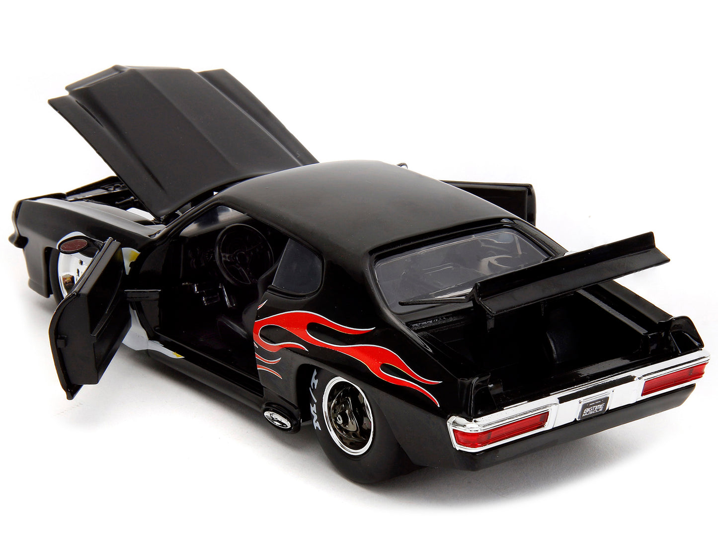 1971 Pontiac GTO Black with Flame Graphics "Bigtime Muscle" Series 1/24 Diecast Model Car by Jada <h2>1971 Jada</h2> <p>High-quality perfect for collectors and enthusiasts. Features detailed interior