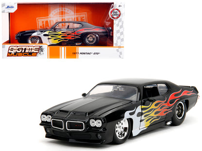 1971 Pontiac GTO Black with Flame Graphics "Bigtime Muscle" Series 1/24 Diecast Model Car by Jada <h2>1971 Jada</h2> <p>High-quality perfect for collectors and enthusiasts. Features detailed interior