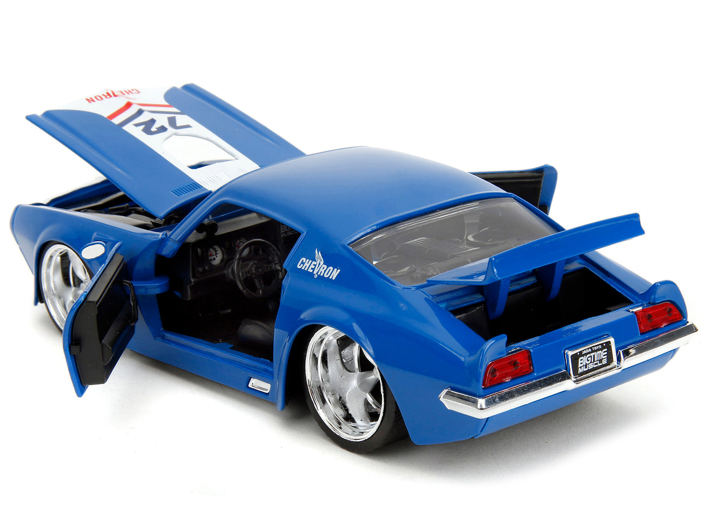 1972 Pontiac Firebird #72 Blue with White Stripe "Chevron" "Bigtime Muscle" Series 1/24 Diecast Model Car by Jada <h2>1972 Jada</h2> <p>High-quality perfect for collectors and enthusiasts. Features de