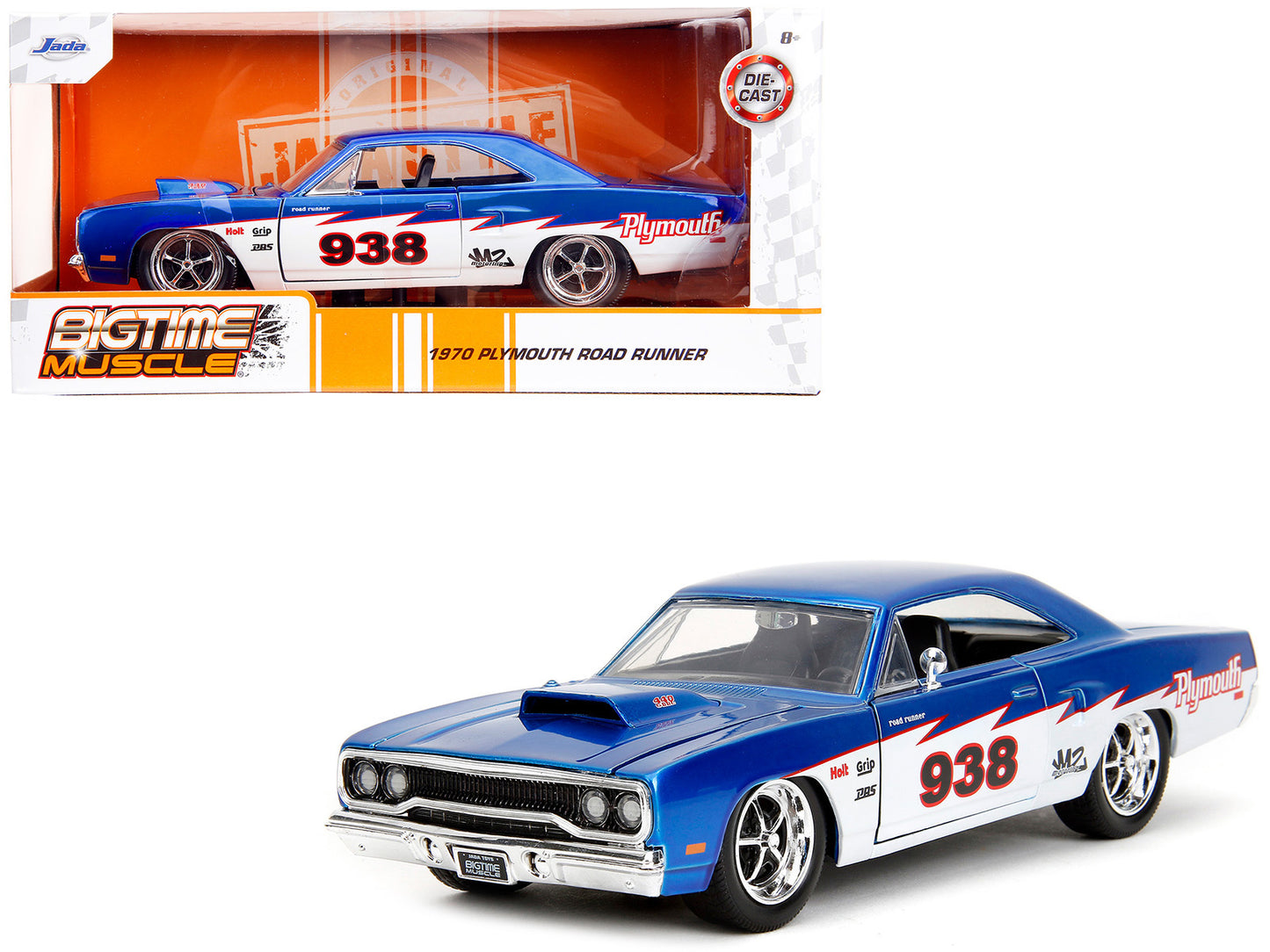1970 Plymouth Road Runner #938 Candy Blue and White "Bigtime Muscle" Series 1/24 Diecast Model Car by Jada <h2>1970 Jada</h2> <p>High-quality perfect for collectors enthusiasts. Features detailed inte