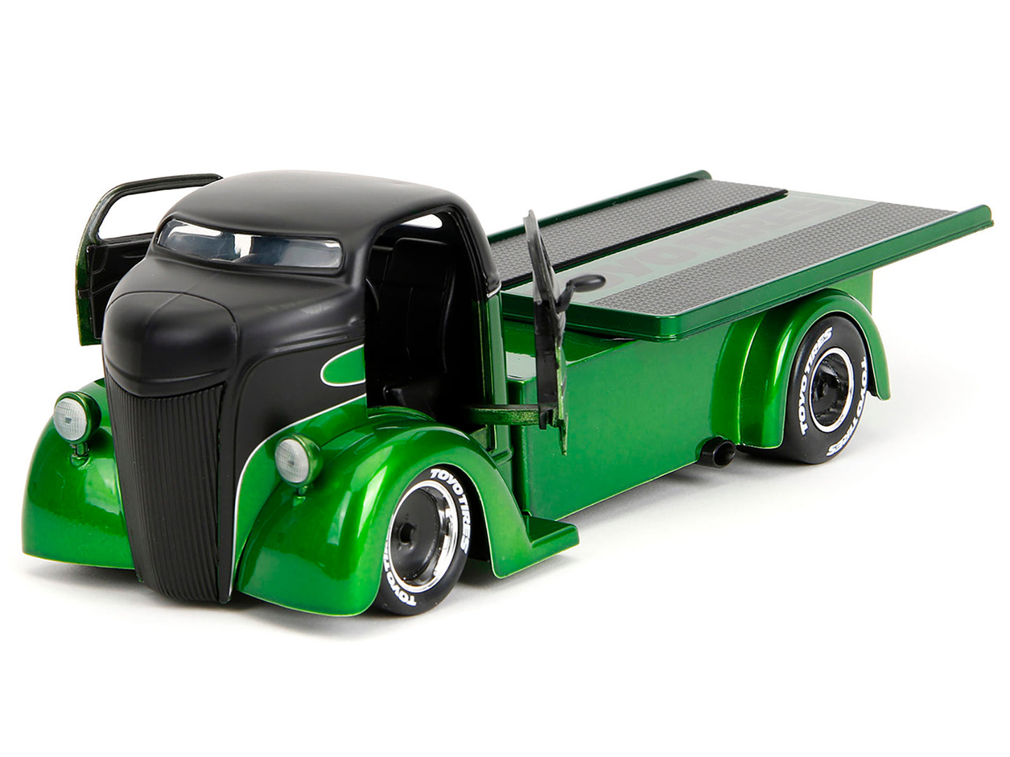 1947 Ford COE Flatbed Truck Green Metallic and Matt Black "Toyo Tires" with Extra Wheels "Just Trucks" Series 1/24 Diecast Model Car by Jada <h2>1947 Jada</h2> <p>High-quality perfect for collectors e