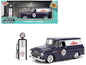 1957 Chevrolet Suburban "Chevron" Dark Blue with White Stripes and Chevron Gas Pump "Just Trucks" Series 1/24 Diecast Model Car by Jada <h2>1957 Jada</h2> <p>High-quality perfect for collectors enthus