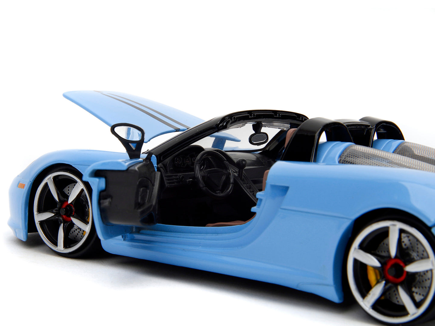 Porsche Carrera GT Convertible Blue with Black Stripes "Pink Slips" Series 1/24 Diecast Model Car by Jada <h2>Porsche Jada</h2> <p>High-quality perfect for collectors and enthusiasts. Features detaile